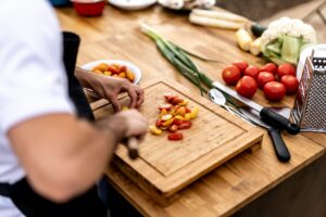 Nursery chef in London cooking in the summer for toddlers.